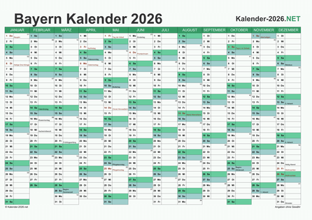Bayern Kalender 2026 Vorschau