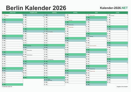 Berlin Halbjahreskalender 2026 Vorschau