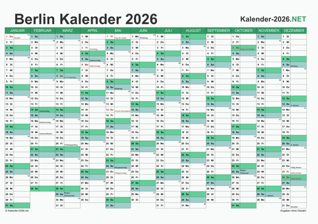 Berlin Kalender 2026 Vorschau