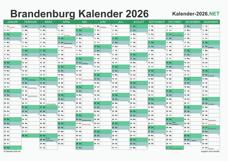 Brandenburg Kalender 2026 Vorschau
