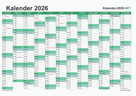 Kalender 2026 Vorschau