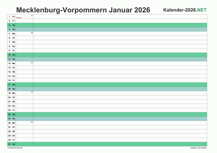 Meck-Pomm Monatskalender 2026 Vorschau