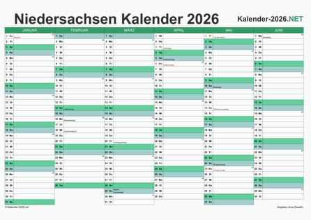 Halbjahreskalender 2026 Vorschau