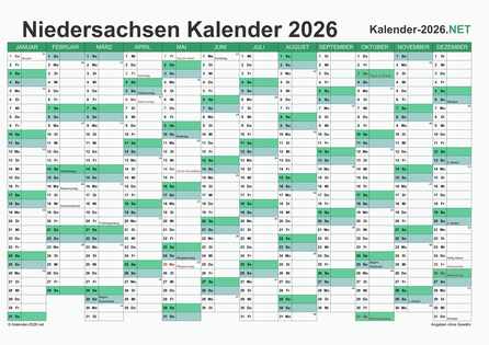 Kalender 2026 Vorschau
