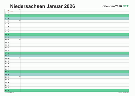 Monatskalender 2026 Vorschau
