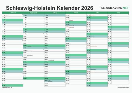 Halbjahreskalender 2026 Vorschau