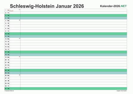 Monatskalender 2026 Vorschau